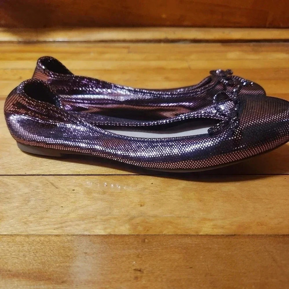 Schutz Damaris Metallic Leather Ballet Flats - Picture 5 of 7